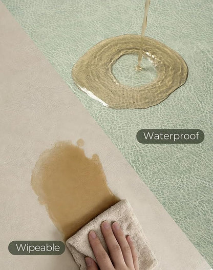 Leetaltree Reversible Faux Leather Placemats and Coasters Set of 16, 12x17 Inch