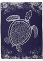 Sand Cloud Large Turkish Beach Towel - Sand Free - 100% Organic Turkish Cotton Yarn - Quick Dry Towel for Beach, Picnic, Blanket or Bath - As Seen on Shark Tank - Marine Life (Navy Crush Turtle)