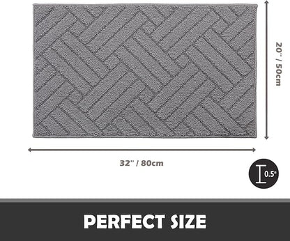 Door Mat Indoor, Non-Slip Rubber Backing Entry Rug & Door Mats, Low-Profile Entryway Rugs, Absorbent Resist Dirt Doormats Machine Washable Inside Floor Door mat,Grey 20"x31.5"