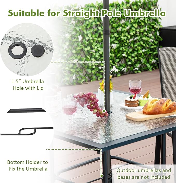 Tangkula 35 Inch Patio Dining Table