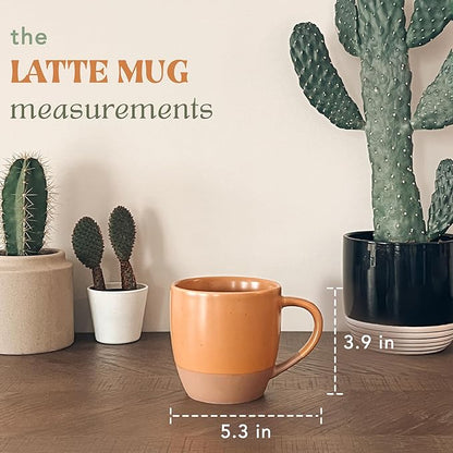 Mora Ceramic Artisan Matte Large Latte Mug Set of 4, 16oz