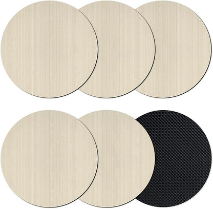 Cream Thin Lines Coasters Set of 6, Absorbent Coasters