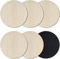 Cream Thin Lines Coasters Set of 6, Absorbent Coasters