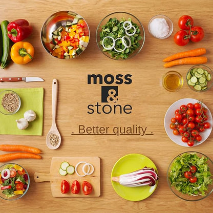 Moss & Stone 6-Piece Borosilicate Glass Casserole Set with Durable Plastic Lids – 2.6/1.5/1 Qt Oven & Microwave Safe Glass Baking Dishes for Cooking, Serving & Kitchen Storage