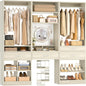 Unikito 75” Modular Closet System, Freestanding Closet Organizer with Hanging Rods, Drawers, Adjustable Clothes Garment Rack with Shoe Rack, Sturdy Walk in Closet Set for Bedroom, Mudroom, White Oak