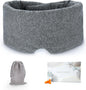 FRESHME Cotton Eye Mask for Sleeping in Gift Box - Soft and Adjustable Extensions Sleep Mask with Earplugs and Pouch for Women and Men, Blackout Cover for Night Travel Relaxation