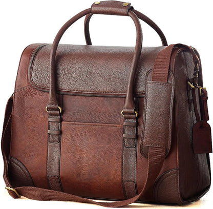Wine Enthusiast 6-Bottle Leather Wine Tote Bag | Handcrafted Leather Wine Carrier with Dividers | Secure Buckle & Zipper Closure | Portable Wine Cooler Bag for Picnics, Travel & Parties | Wine Gifts