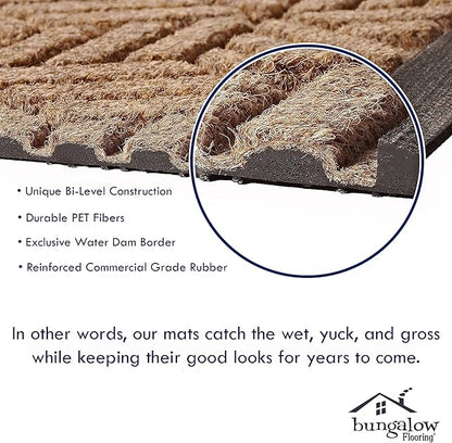 WaterHog Heavy Duty Doorway Mat, 2' x 3', Made in USA, Durable & Skid-Resistant Entryway Mat, Water-Trapping, Indoor/Outdoor Decorative Floor Covering, Cordova Collection, Charcoal