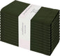 PurpleEssences Set of 12 Hemstitch Cloth Dinner Napkins 100% Cotton - Soft Durable Washable - Ideal for Wedding Christmas Holiday Winter - Perfect Everyday Use Table Linen 18x18 - Olive Green