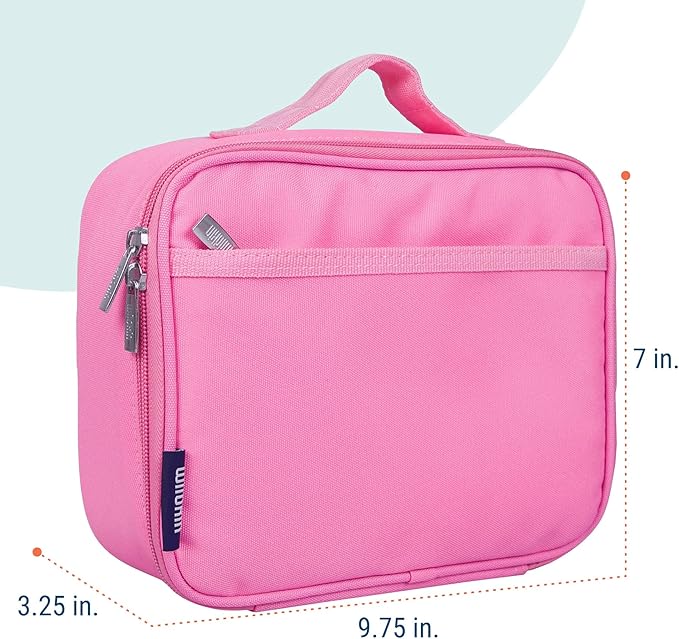 Wildkin Kids Insulated Lunch Box – Durable and Reusable for School & Travel - Flamingo Pink