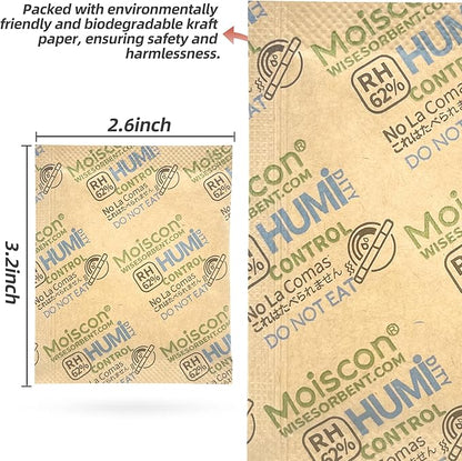 15 Pack 62% Two-Way Humidity Control Packs, 8 Gram for Storing 1 oz, Size 8 Moisture Control Packets Individually Wrapped