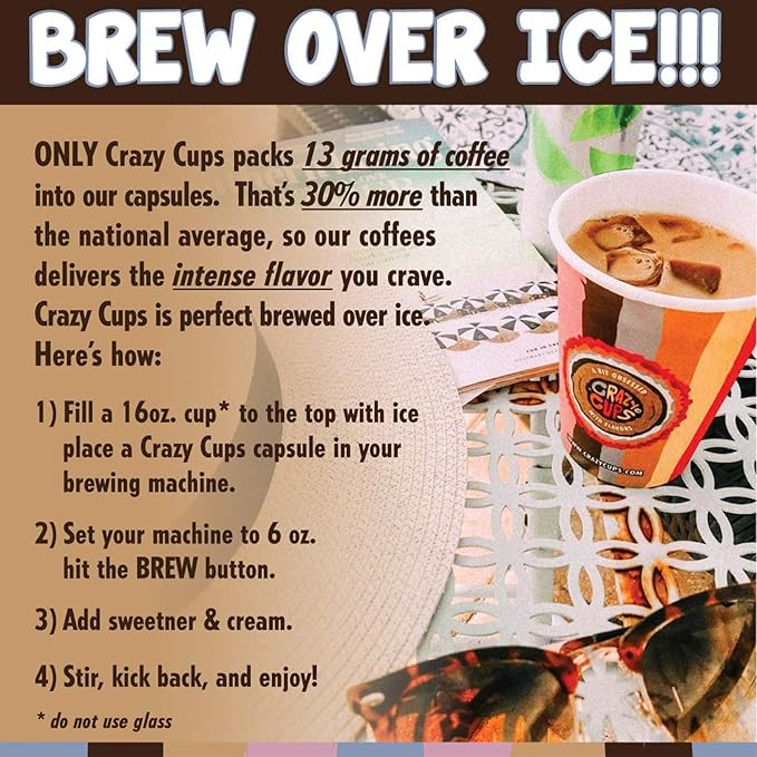 Crazy Cups Flavored Coffee for Keurig K-Cup Machines, Chocolate Coconut Dream, Hot or Iced Drinks, 22 Single Serve, Recyclable Pods