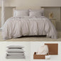 Double Stitch Cotton Tencel Duvet Cover - Queen Size Comforter Cover, Luxury & Soft Eucalyptus Lyocell Bedding Set for Hot Sleepers, Cooling & Breathable, Button Closure, Winter Sky, 90"x90"