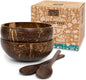 Jungle Culture 2 Polished Coconut Bowl & Wooden Spoons Set