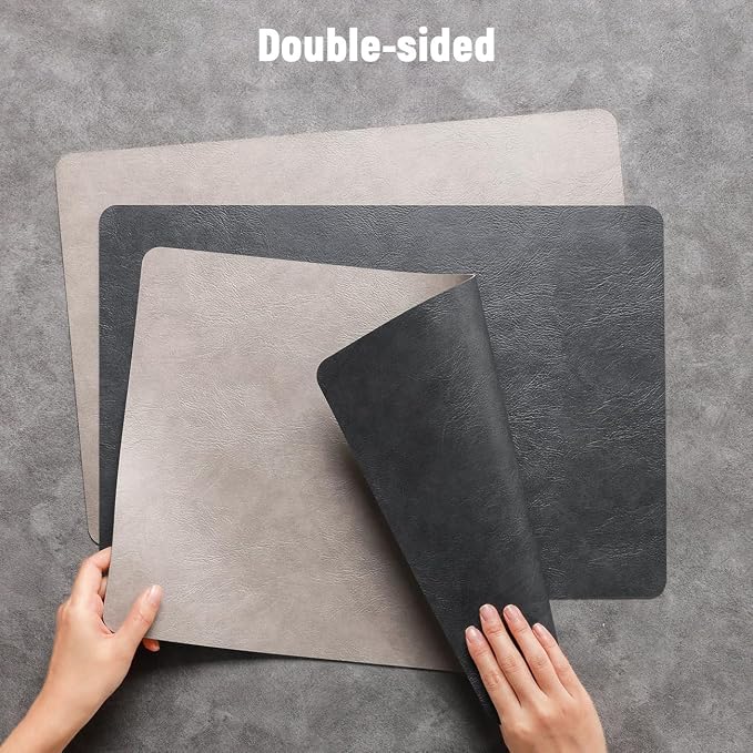 Vinyl Placemats Set of 6, Dual Sided Place Mats