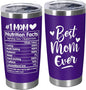 TEEZWONDER Christmas Birthday Gifts for Mom from Daughter Son - Stainless Steel Insulated Coffee Tumbler with Lid 20 oz - Mothers Birthday Gifts for Mother in Law Mama Grandma, Tumbler for Women