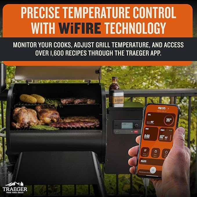 Traeger Grills Pro 575 Wood Pellet Grill & Smoker with Wifi, App-Enabled, Bronze