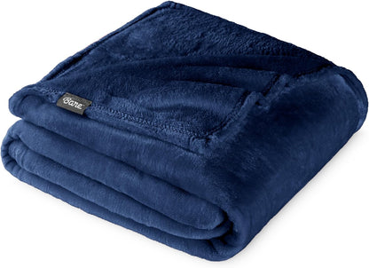Bare Home Fleece Blanket - Throw Extra Long - Ultra-Soft Lightweight for Bed, Sofa, and Couch - Luxury Microplush - Cozy Warm Blanket (Throw XL, Dark Blue)