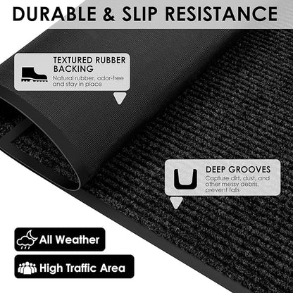 4′ x 35′ Front Door Mat Indoor Outdoor Entrance, Commercial Floor Mat Heavy Duty Dirt Trapper Entryway Doormat, Custom Size Non Slip Rubber Backing Welcome mat, Door Mat for High Traffic Area
