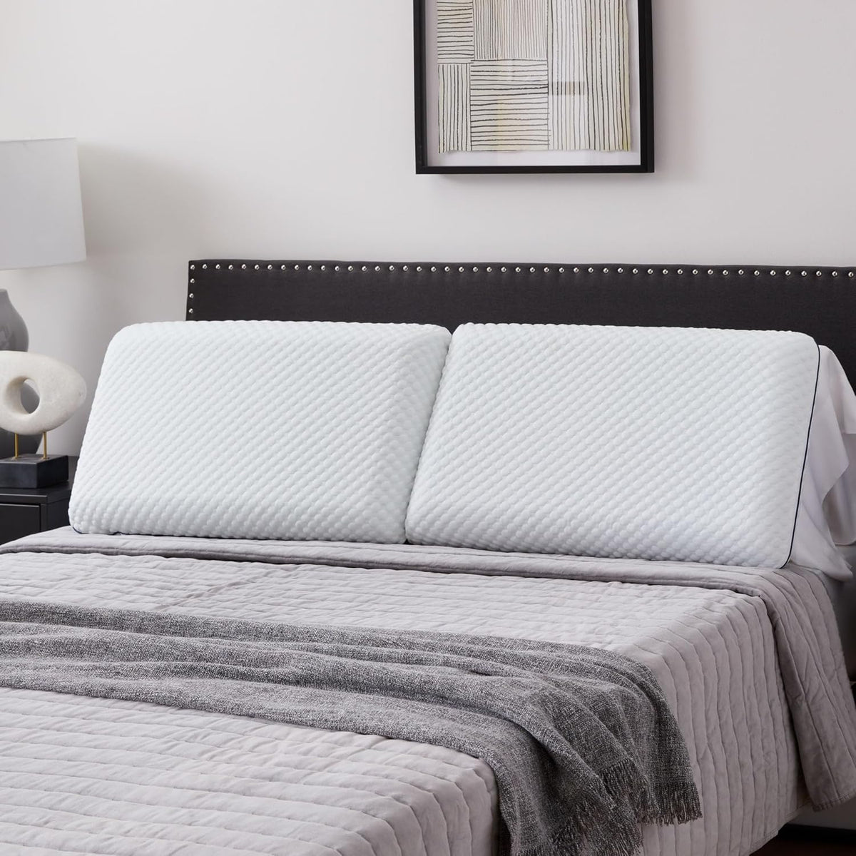 WEEKENDER Gel Memory Foam Pillow - King Size - 2-Pack - Medium Plush Feel - Neck & Shoulder Support - For Back, Side, & Stomach Sleepers - Home, Hotel, & Hospital Essentials