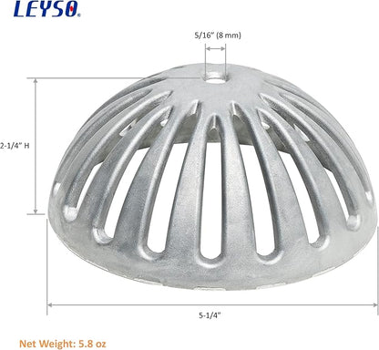 Leyso Heavy Duty Aluminum Drain Cover, Sink Drain Cover, Floor Drain Cover, Dome Strainer for Compartment Sink, Kitchen, Outdoor, Garden, Restaurant 5-1/2" W x 2-1/4"H (1 PCS)