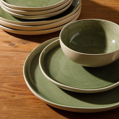 Gibson Elite Manila Bay 12-Piece Stoneware Dinnerware Set, Service