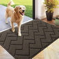 hicorfe Front Door Mat Outside Entrance,24"x35" Absorbent Muddy Dirt Resist Welcome Door Mats Outdoor Indoor,Stain and Fade Resistant,Non Slip Backing Entry Mat Doormat for Entryway (Latte)