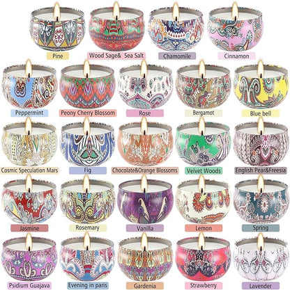 24Pack Scented Candles,Soy Wax Jar Candles,Aromatherapy Candles for Home 2.5 OZ Scented Candles for Mom for Christmas Candles, Birthday, Thanksgiving, Mother's Day,Valentine'sDay