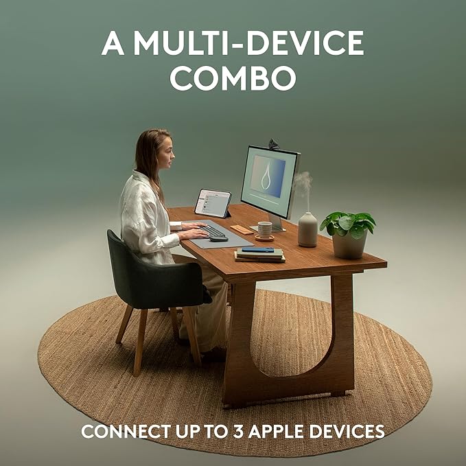 Logitech Pebble 2 Combo for Mac, Wireless Keyboard and Mouse, Slim, Quiet and Portable, Customizable, Bluetooth Mouse and Keyboard, Easy-Switch, for macOS, iPadOS - Tonal White