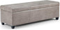 SIMPLIHOME Avalon 48 inch Wide Contemporary Rectangle Storage Ottoman Bench in Distressed Grey Taupe Vegan Faux Leather, Assembled, for the Living Room, Entryway and Family Room