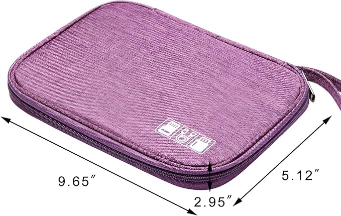 SELLYFELLY Travel Electronics Organizer Portable Cable Organizer Bag for Storage Electronic Accessories Case for Cord,Phone,Charger,Flash Drive (Purple)