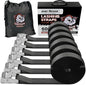 Cartman 1" x 12' Lashing Straps Cargo Tie-Down Strap Up to 600lbs, 6pk in Carry Bag, Black