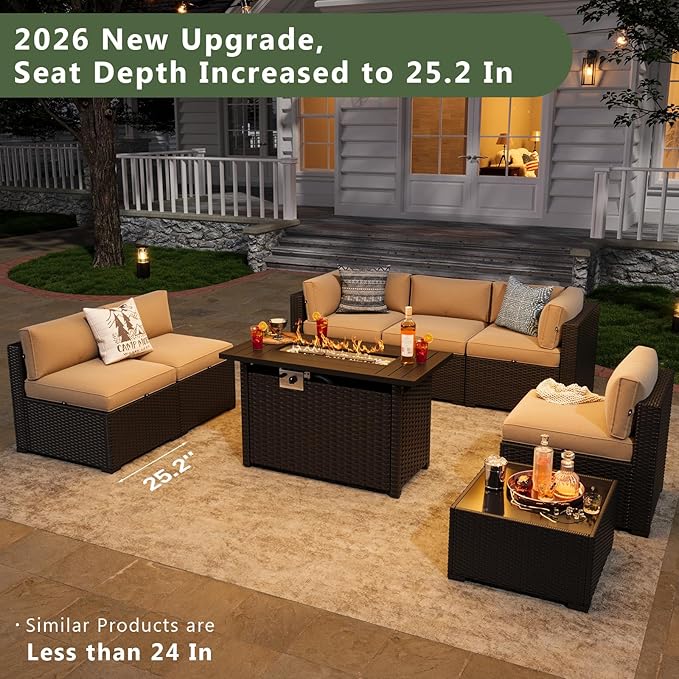 Aoxun 8 Piece Patio Furniture Set