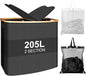 Large Laundry Hamper with Lid 205L,Collapsible 2-Section Dirty Clothes Basket Organizer for Bathroom, Bedroom & Laundry Room - Waterproof, Easy Sort, Foldable Storage Solution