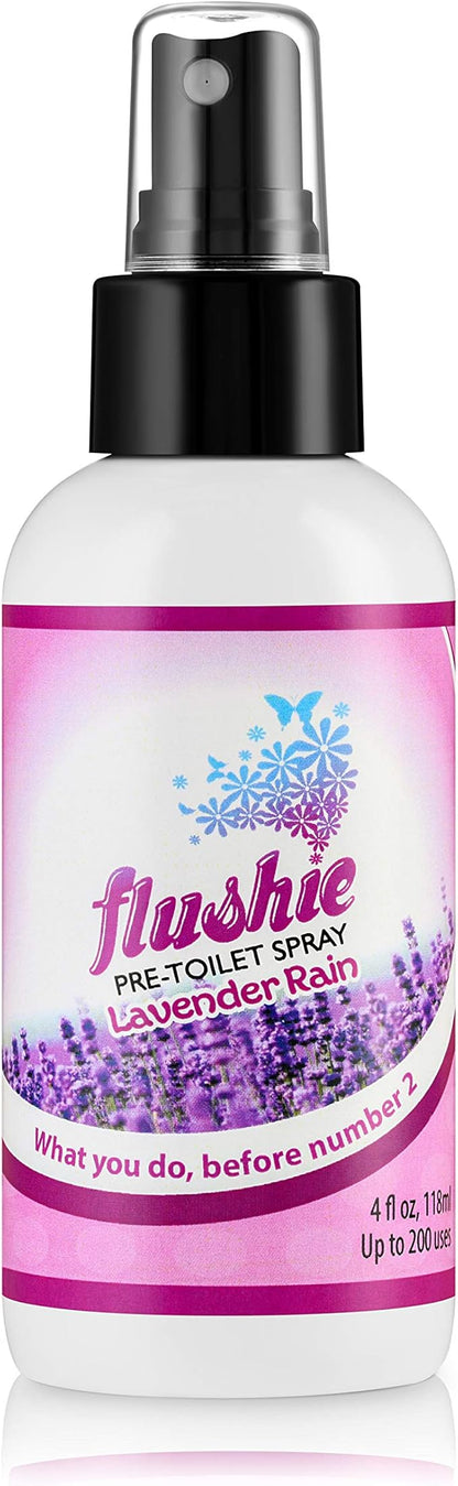 Flushie Pre-Toilet Spray Travel Size Toiletries Bathroom Spray for Toilet Deodorizer - Poop Odor Eliminator 4oz (Assorted Mix, 3 Pack)