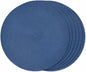 FunWheat Round Braided Placemats Set of 6 Place mats for Dining Tables Woven Heat Resistant Table Mats 15 inch (Blue,6pcs)