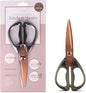 Rachel Zoe Multi-Purpose Kitchen Scissors, Stainless Steel Shears with Protective Sheath & Soft Handle Grips, Dishwasher Safe, Vegetables, Fruits & Meat Cutting Scissors, Essentials (Green/Copper)