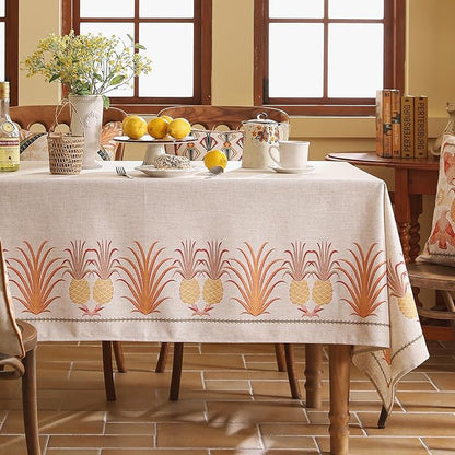 patdrea Designer Square Tablecloth,Pineapple Pattern Linen Tropical Style Tablecloths,Fall Table Cover Cloth Decor for Kitchen Dining Christmas,Tea Party,Thanksgiving,67"x67"-Pineapple B