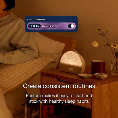 Hatch Restore 3 Sunrise Alarm Clock, Sound Machine, Smart Light (Putty) - White Noise, Screen-Free Sleep Routine