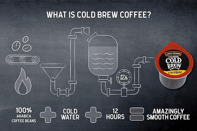 Java House Cold Brew Coffee Concentrate Single Serve Liquid Pods, Peel and Pour, Ready Hot or Iced, TSA Approved