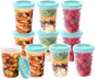 Bentgo Prep - 20 Piece 32 fl oz Leak-Proof Deli Containers with Lids, Food Storage for Meal Prep, Twist-Top, Reusable, PFAS & BPA-Free, Stackable, Microwave, Freezer & Dishwasher Safe (Aqua Splash)
