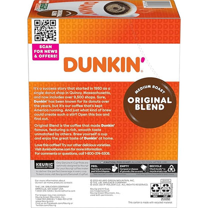 Dunkin' Original Blend Coffee, Medium Roast, K-Cup Pods, 22 Count Boxes (Pack of 4)