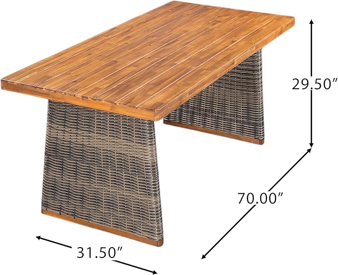 Christopher Knight Home Pasco Acacia Wood Outdoor Dining Table Set