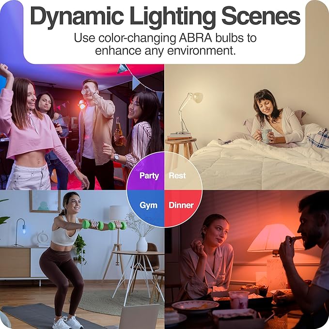 Intermatic ABRA A19 Wi-Fi Smart Bulb, 800 Lumens - Voice Controlled RGB LED, Compatible with Alexa & Google Home - Timers & Schedules, 2.4 GHz Wi-Fi Only, No Hub Required (1 Pack)