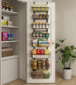 12 Inch Wide Narrow Over The Door Pantry Organizer, Pantry Organization and Storage, Black 8-Tier Metal Hanging Deep Basket Wall Spice Rack Seasoning Shelves, Home & Kitchen Essentials