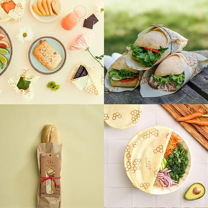 Bee's Wrap Beeswax Wraps for Food - Bread Wrap - Made in USA Reusable Bread Storage Bags - Organic & Eco-Friendly Alternative to Aluminum Foil, Sourdough Bags & Plastic Wrap, Honeycomb