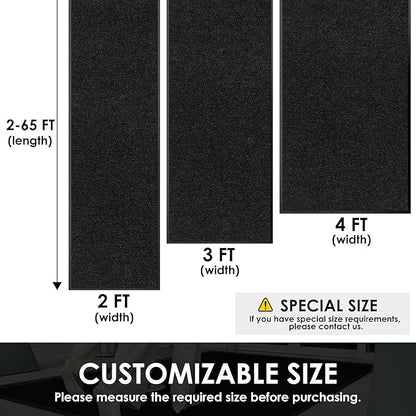 4′ x 65′ Front Door Mat Indoor Outdoor Entrance, Commercial Floor Mat Heavy Duty Dirt Trapper Entryway Doormat, Custom Size Non Slip Rubber Backing Welcome mat, Door Mat for High Traffic Area