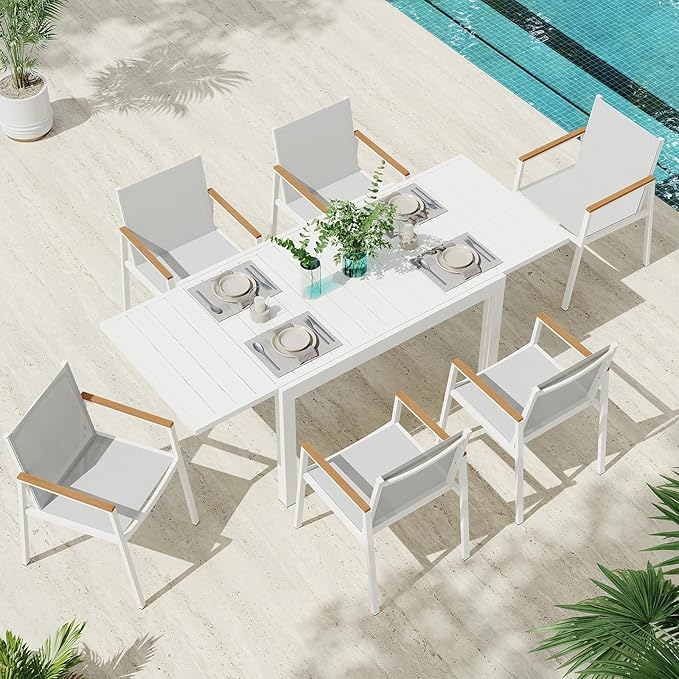 Outdoor Aluminum Patio Dining Table Set