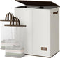 SOLEDI Luxury Double Laundry Hamper with Lid and Removable Bags, Large Hamper for Laundry, Laundry Basket 2 Sections, Collapsible Ditry Clothes Hamper for Bedroom, Laundry Room, Bathroom, Off-white