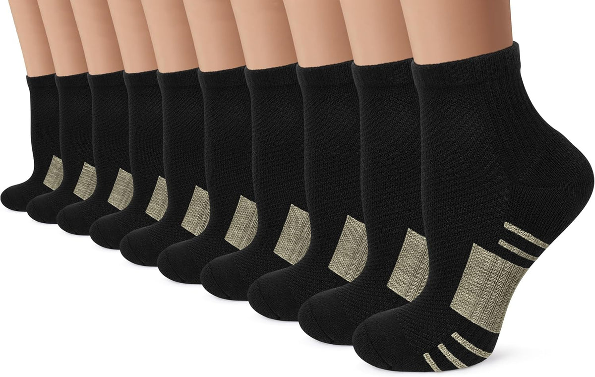 Iseasoo Copper Compression Socks for Men & Women – Plantar Fasciitis Relief, Ankle Support & Circulation – Running & Recovery